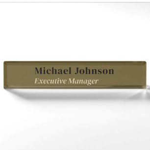 Placa De Nombre Perfil minimalista profesional marrón moderno