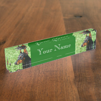Placa De Nombre Perro del Pinscher del Doberman
