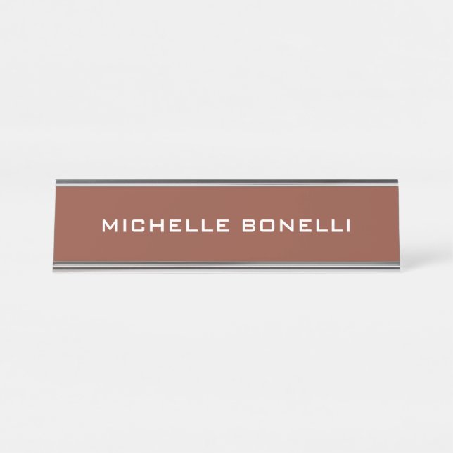 Placa De Nombre Personal moderno y sencillo minimalista (Anverso)