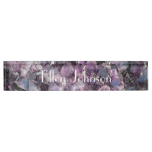 Placa De Nombre Personalizable Amethyst