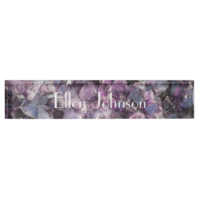 Placa De Nombre Personalizable Amethyst (Anverso)
