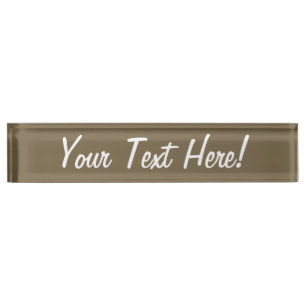 Placa De Nombre Personalizable de fondo de color marrón taupe
