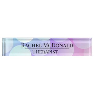 Placa De Nombre Personalizable Escritorio Nombre Plate Bubbles Azu