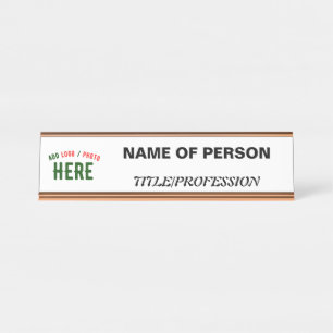 PLACA DE NOMBRE PERSONALIZABLE MODERNO ESTILO BLANCO VERIFICADO MA