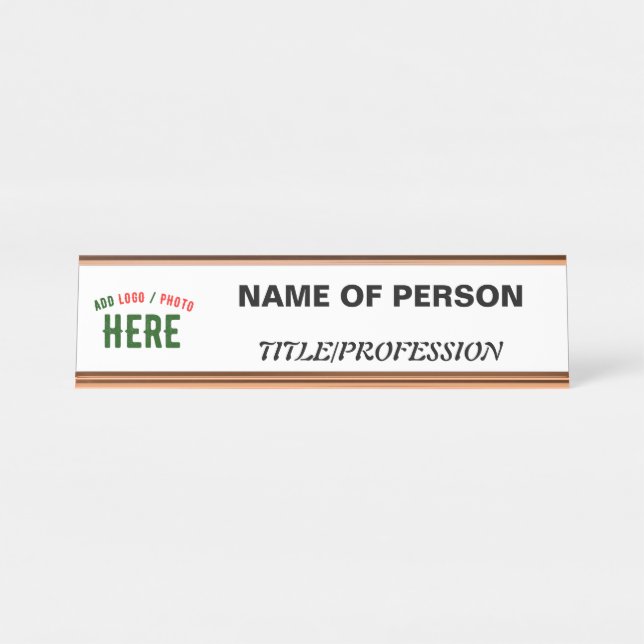 PLACA DE NOMBRE PERSONALIZABLE MODERNO ESTILO BLANCO VERIFICADO MA (Anverso)