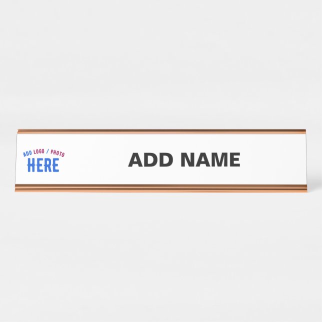 PLACA DE NOMBRE PERSONALIZABLE MODERNO ESTILO BLANCO VERIFICADO MA (Anverso)