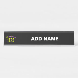 PLACA DE NOMBRE PERSONALIZABLE MODERNO ESTILO BLANCO VERIFICADO MA