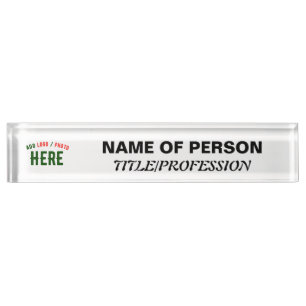 PLACA DE NOMBRE PERSONALIZABLE MODERNO ESTILO BLANCO VERIFICADO MA