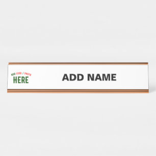 PLACA DE NOMBRE PERSONALIZABLE MODERNO ESTILO BLANCO VERIFICADO MA
