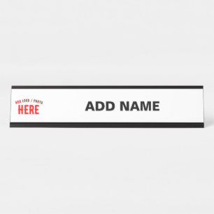 PLACA DE NOMBRE PERSONALIZABLE MODERNO ESTILO BLANCO VERIFICADO MA