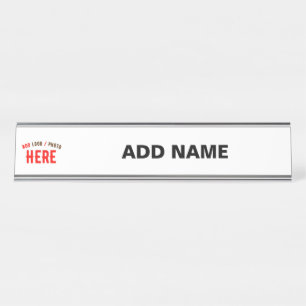 PLACA DE NOMBRE PERSONALIZABLE MODERNO ESTILO BLANCO VERIFICADO MA