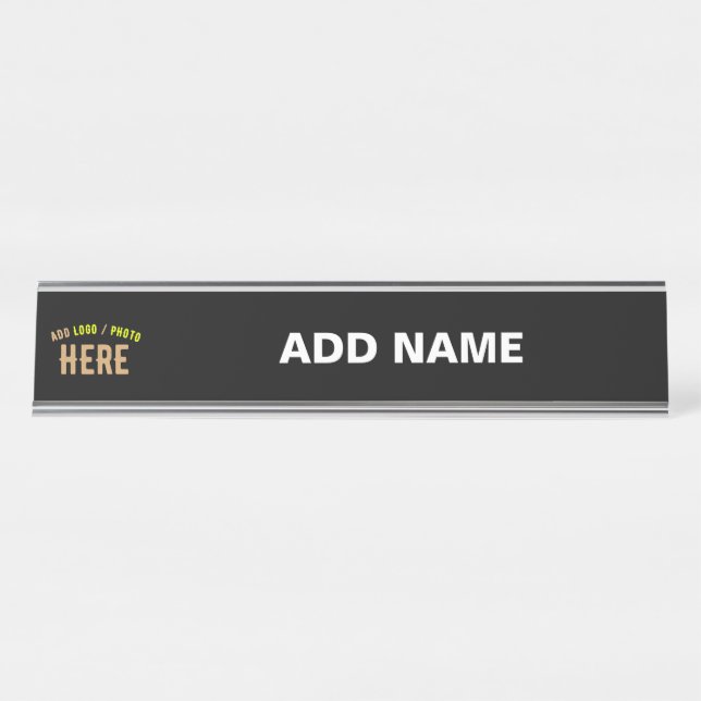 PLACA DE NOMBRE PERSONALIZABLE MODERNO ESTILO BLANCO VERIFICADO MA (Anverso)