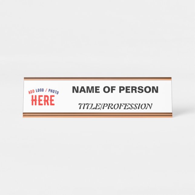 PLACA DE NOMBRE PERSONALIZABLE MODERNO ESTILO BLANCO VERIFICADO MA (Anverso)