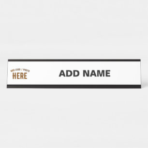 PLACA DE NOMBRE PERSONALIZABLE MODERNO ESTILO BLANCO VERIFICADO MA