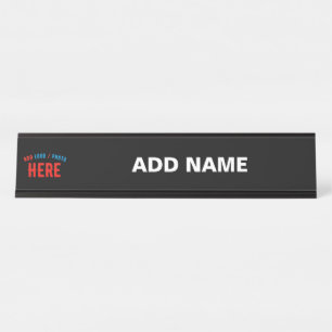 PLACA DE NOMBRE PERSONALIZABLE MODERNO ESTILO BLANCO VERIFICADO MA