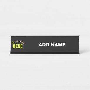 PLACA DE NOMBRE PERSONALIZABLE MODERNO ESTILO NEGRO VERIFICADO MAR