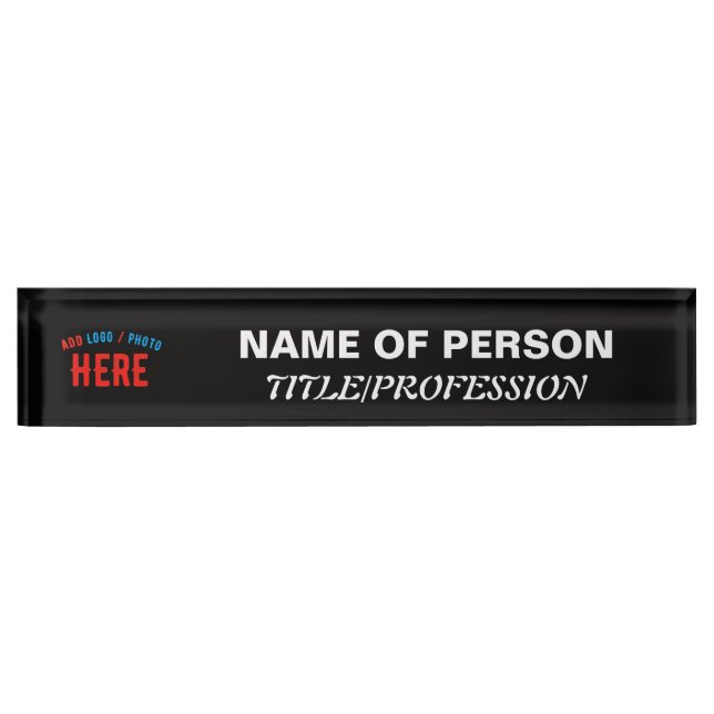 PLACA DE NOMBRE PERSONALIZABLE MODERNO ESTILO NEGRO VERIFICADO MAR (Anverso)