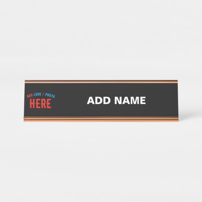 PLACA DE NOMBRE PERSONALIZABLE MODERNO ESTILO NEGRO VERIFICADO MAR (Anverso)