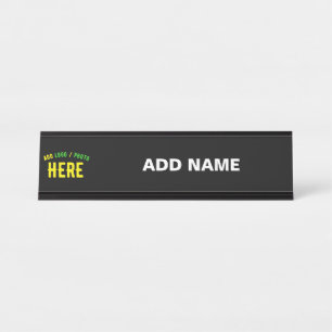 PLACA DE NOMBRE PERSONALIZABLE MODERNO ESTILO NEGRO VERIFICADO MAR