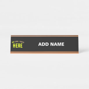PLACA DE NOMBRE PERSONALIZABLE MODERNO ESTILO NEGRO VERIFICADO MAR