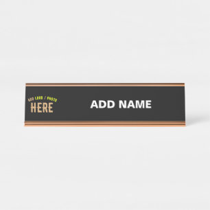 PLACA DE NOMBRE PERSONALIZABLE MODERNO ESTILO NEGRO VERIFICADO MAR
