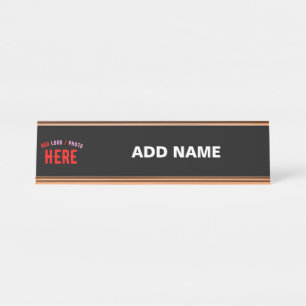 PLACA DE NOMBRE PERSONALIZABLE MODERNO ESTILO NEGRO VERIFICADO MAR