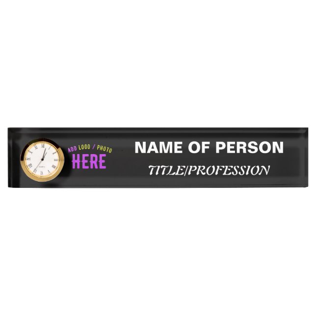 PLACA DE NOMBRE PERSONALIZABLE MODERNO ESTILO NEGRO VERIFICADO MAR (Anverso)