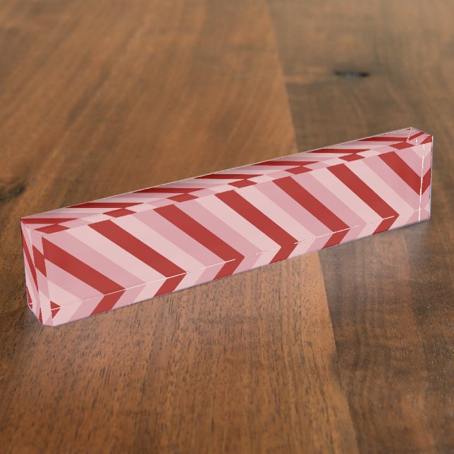 Placa De Nombre Personalizable Valentine Stripes (Lateral)