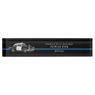 Placa De Nombre Personalización de la Línea Azul del Auto de la Po