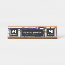 Placa De Nombre Personalización de monograma moderno profesional e