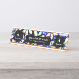 Placa De Nombre Personalización de monograma moderno profesional e