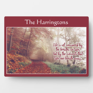 placa de nombre personalizada de comillas de vida