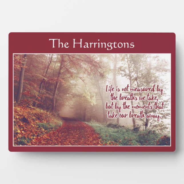 placa de nombre personalizada de comillas de vida (Frente)