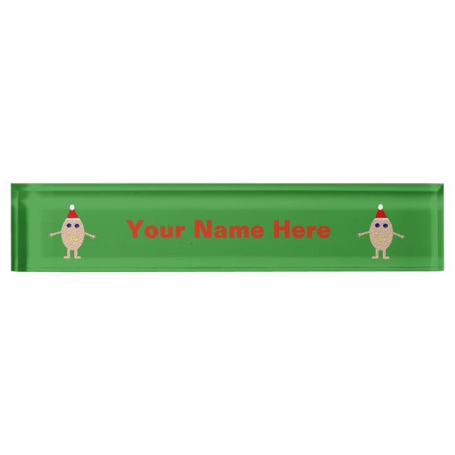 Placa de Nombre Personalizada de Huevo de Navidad  (Anverso)