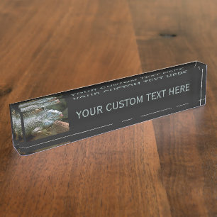 placa de nombre personalizada de iguana