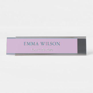 Placa de nombre personalizada de lavanda y título