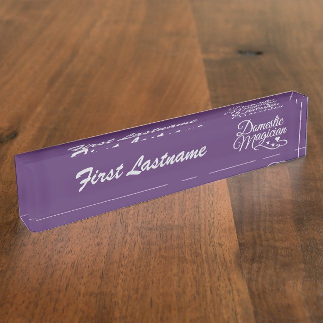 Placa de nombre personalizada mago doméstico (Lateral)