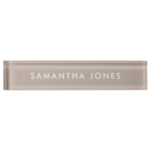 Placa de nombre personalizada Neutral Classic
