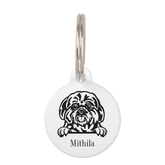 placa de nombre personalizada para perro shih tzu (Anverso)