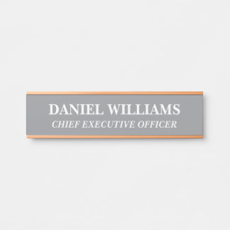 Placa de nombre personalizada profesional para pue