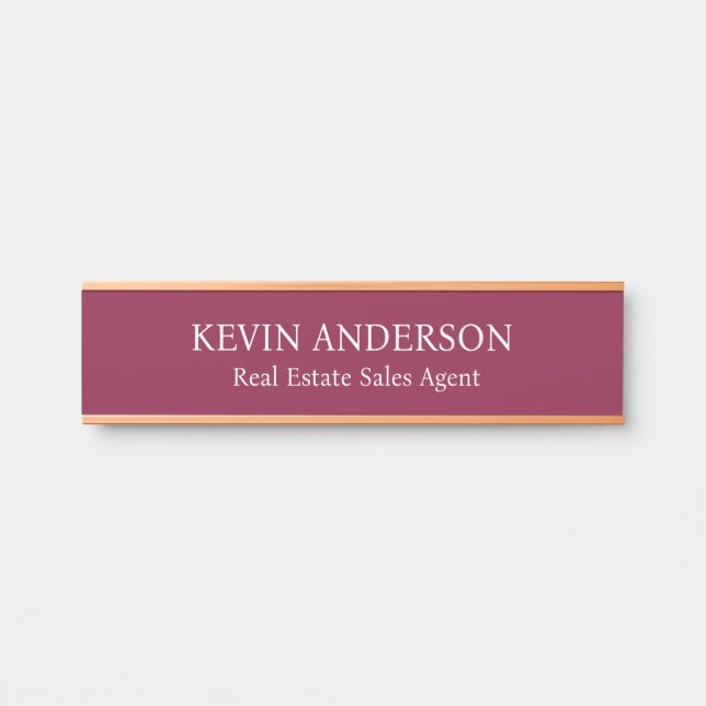 Placa de nombre personalizada profesional para pue (Anverso)
