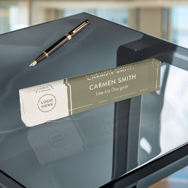 Placa De Nombre Personalizado Acrílico Ejecutivo Green Desk Namepl