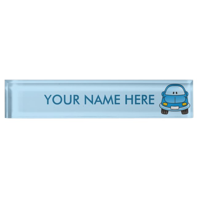 Placa De Nombre Personalizado azul (Anverso)