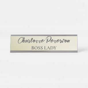 Placa De Nombre Personalizado Boss Lady Funny