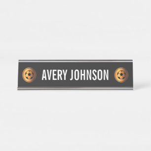 Placa De Nombre Personalizado  de entrenador elegante de la pelota