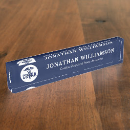 Placa De Nombre Personalizado de la CRNA Certificado de enfermero 