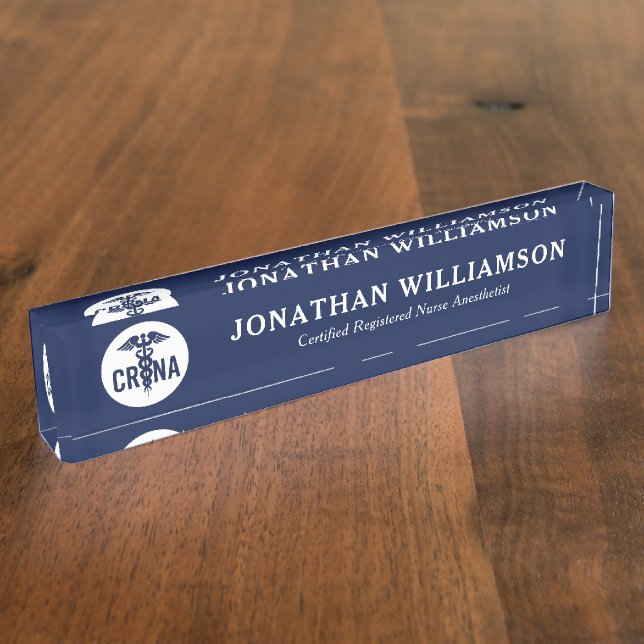 Placa De Nombre Personalizado de la CRNA Certificado de enfermero  (Lateral)