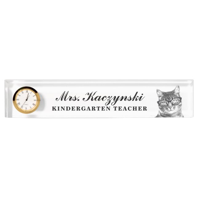 Placa De Nombre Personalizado de la escuela de kindergarten profes (Anverso)