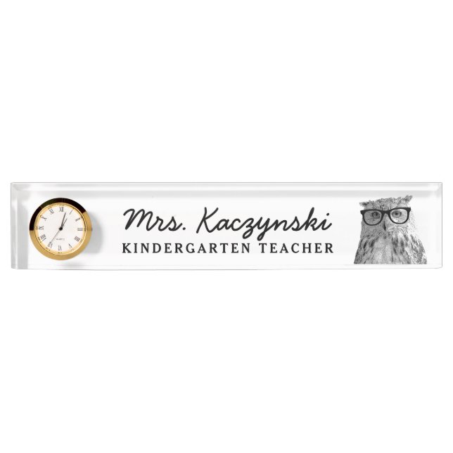 Placa De Nombre Personalizado de la escuela de kindergarten profes (Anverso)
