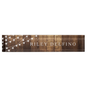 Placa De Nombre Personalizado de madera rústico del Rótulo del